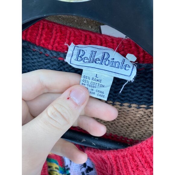 Vintage Belle Pointe School Teacher Classroom Students Cardigan Size L Sweater - Picture 6 of 10